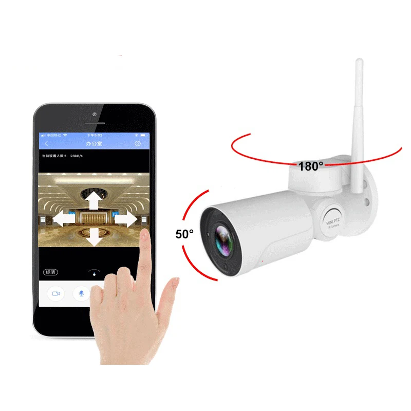 Беспроводная IP PTZ камера безопасности 960P 1080P 4X оптический зум 50 м ИК ночного
