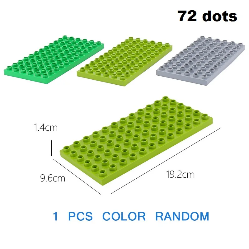 32-512 отверстие большая точка трек Строительная пластина для строительных блоков аксессуары DIY игрушки Детский подарок совместимый Duplo набор основной обучающий кирпич - Цвет: 72 dots baseplate