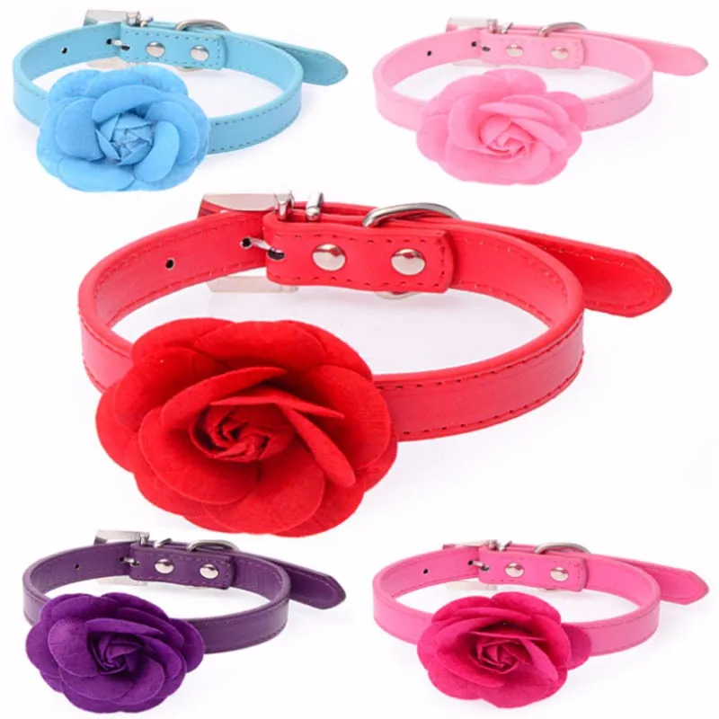 新しい甘いバラの花ペット犬の首輪5キャンディーカラー子犬犬ネックレス襟襟ペロxs S M L調整可能なサイズ発売中 Dog Collar Dog Necklace Collarpet Dog Collar Aliexpress
