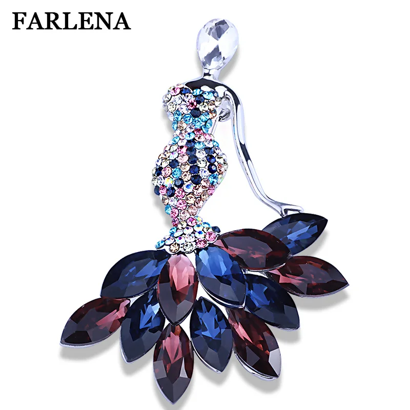 FARLENA Jewelry Pretty Crystal Fairy Brooches for women Fashion Rhinestones Brooch Craft Collar Clips