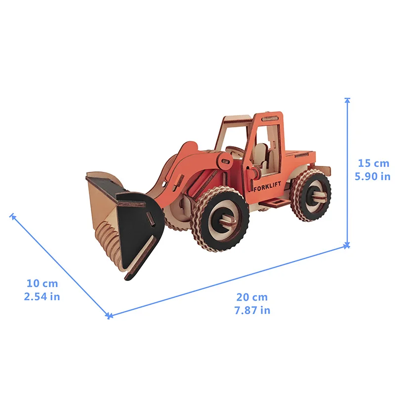 DIY 3D деревянный автомобиль вилочный двухэтажный автобус игра-головоломка натуральный цвет Игрушечная модель обучающие игрушки для детей