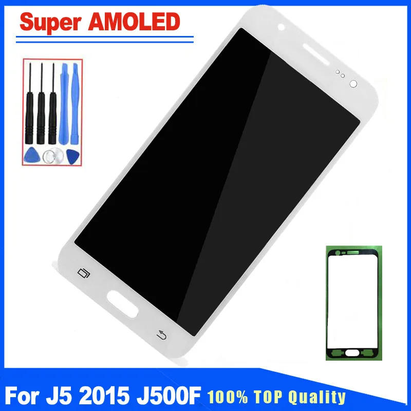 

100% Super AMOLED Brightness Adjustment For Samsung Galaxy J5 2015 J500F J500M LCD Display Touch Screen Digitizer Assembly
