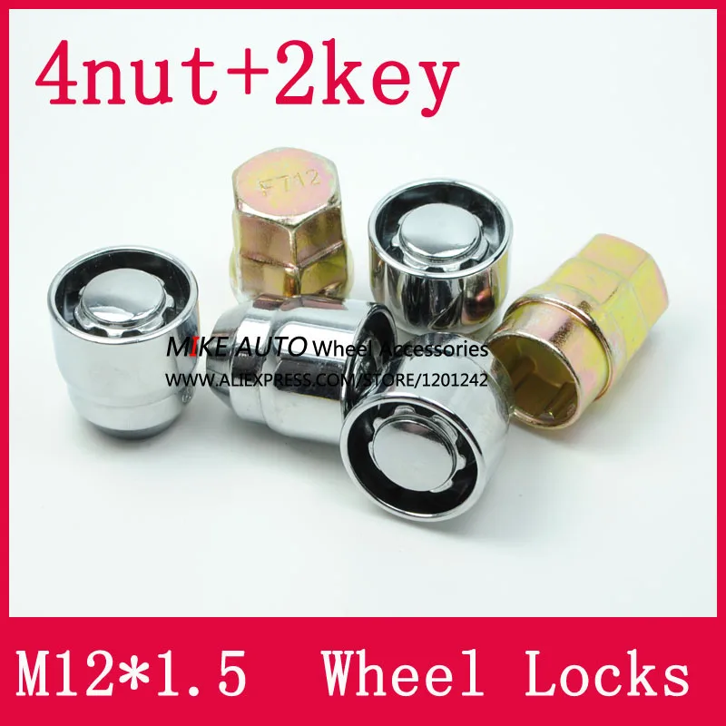 

4PCS/Set Anti-theft Nuts M12*1.5 Wheel Lock Nuts Silver Alloy Nuts for Buick,Chevrolet,Hyundai,KIA,Mitsubishi