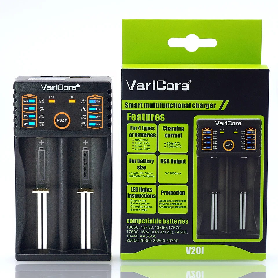 Зарядное устройство VariCore V20i V10 U4 V40 зарядное с ЖК дисплеем 3 7 в 18650 26650 18500 16340 14500 18350