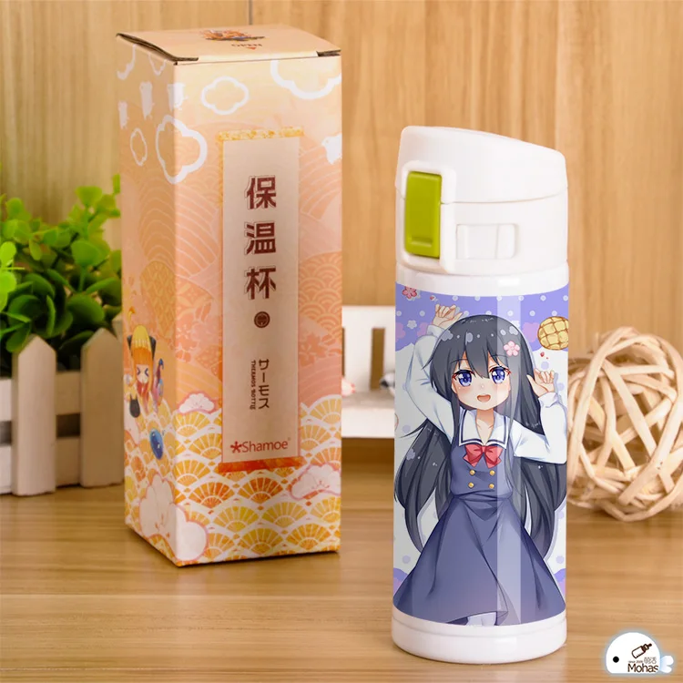 Аниме Watashi ni Tenshi ga Maiorita! Shirosaki Hana Косплей чашка воды питьевой вакуум термос бутылка