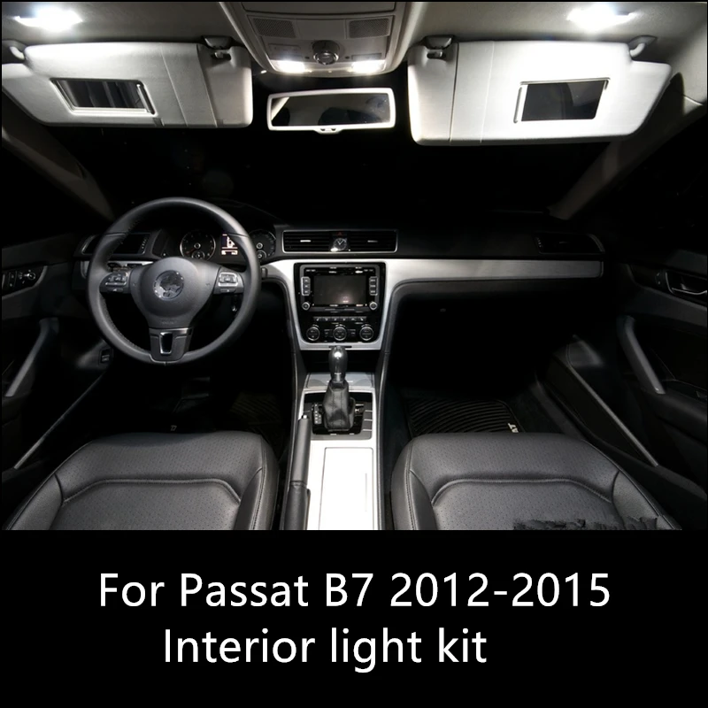 Shinman 13pcs Error Free Lamp Auto LED Bulb Car Interior Light Kit For VW Passat B7 2012-2015 car accessories | Автомобили и