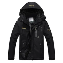 2017 New Winter Jacket Men Thick Warm Velvet Outwear Windproof Waterproof Jacket Windbreaker Hooded Coat Parka Men Plus Size 6XL