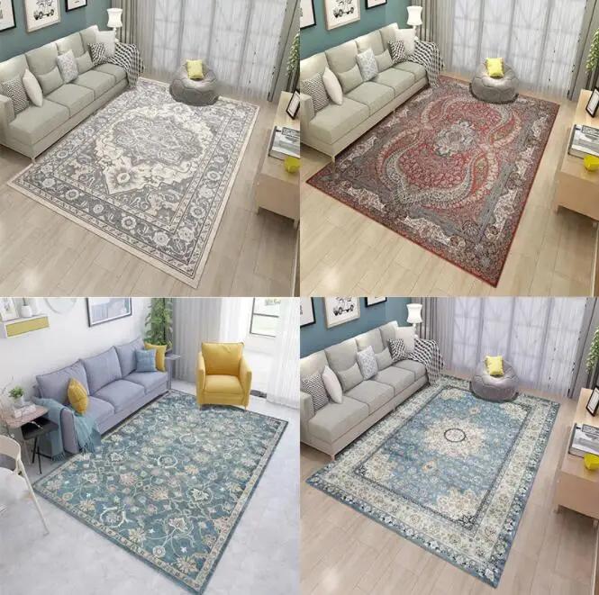

Carpet Turkey 3D Blanket Living Room Carpet Coffee Table Simple Washable Mat Iran Persian Retro Modern Rug