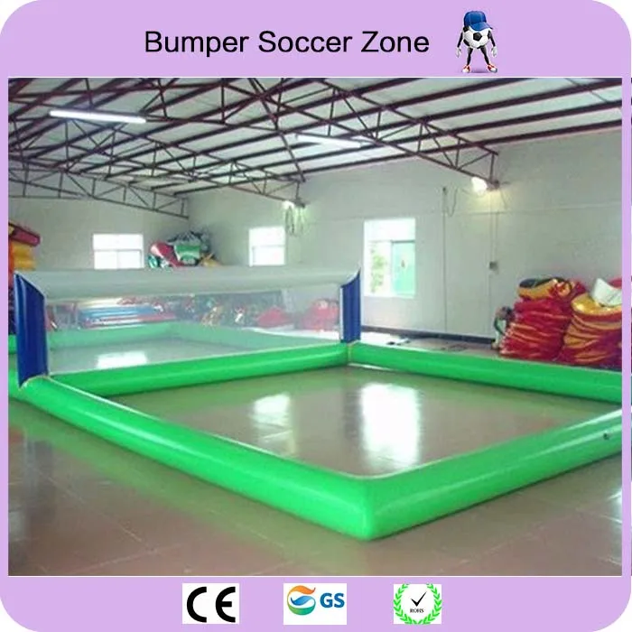 Free Shipping!12*6m 0.9mm PVC inflatable water sports games for volleyball, inflatable volleyball field(free a pump)