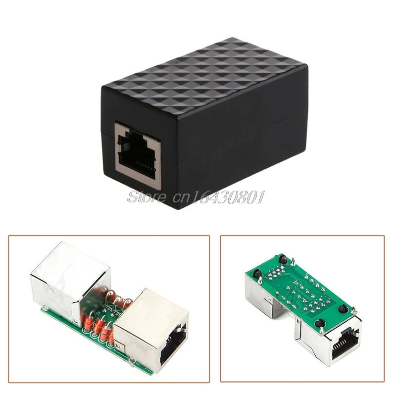 Дешевый Защита от молний RJ 45 адаптер Ethernet Защита от перенапряжения сети защитить устройство S08 Прямая поставка