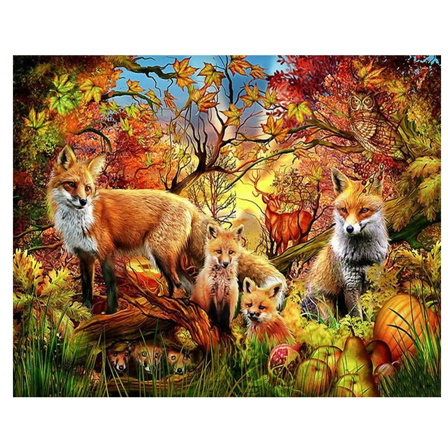 Diy-Diamond-Painting-diamond-rhinestone-full-square-drill-diamond-picture-full-round-diamond-embroidery-animal-fox