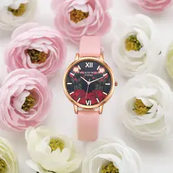 Бренд lvpai Новый Розовое золото римскими цифрами Для женщин часы люксовый бренд Круглый Модные популярные наручные часы женские кварцевые