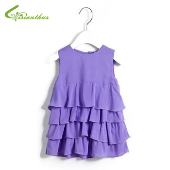 

new sleeveless Chiffon Dress Girls Toddler Tutu Layered princess casual girl dress cake dress brief dress Free shipping