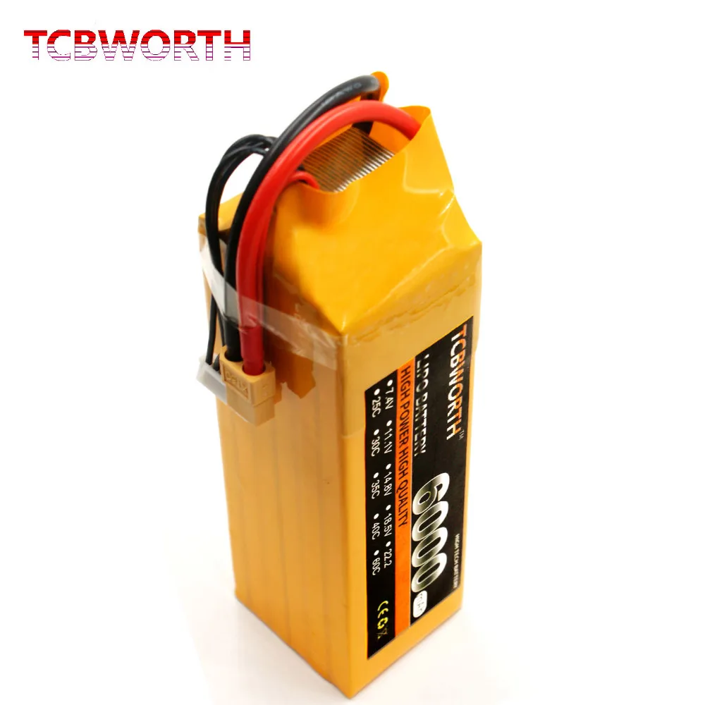 Lipo para o Carro 60c do Drone de Tcbworth 120c do Quadrotor do Helicóptero do Avião Bateria 6000 Mah rc Máximo Akku 6 s 22.2 v 6 rc lipo batteries