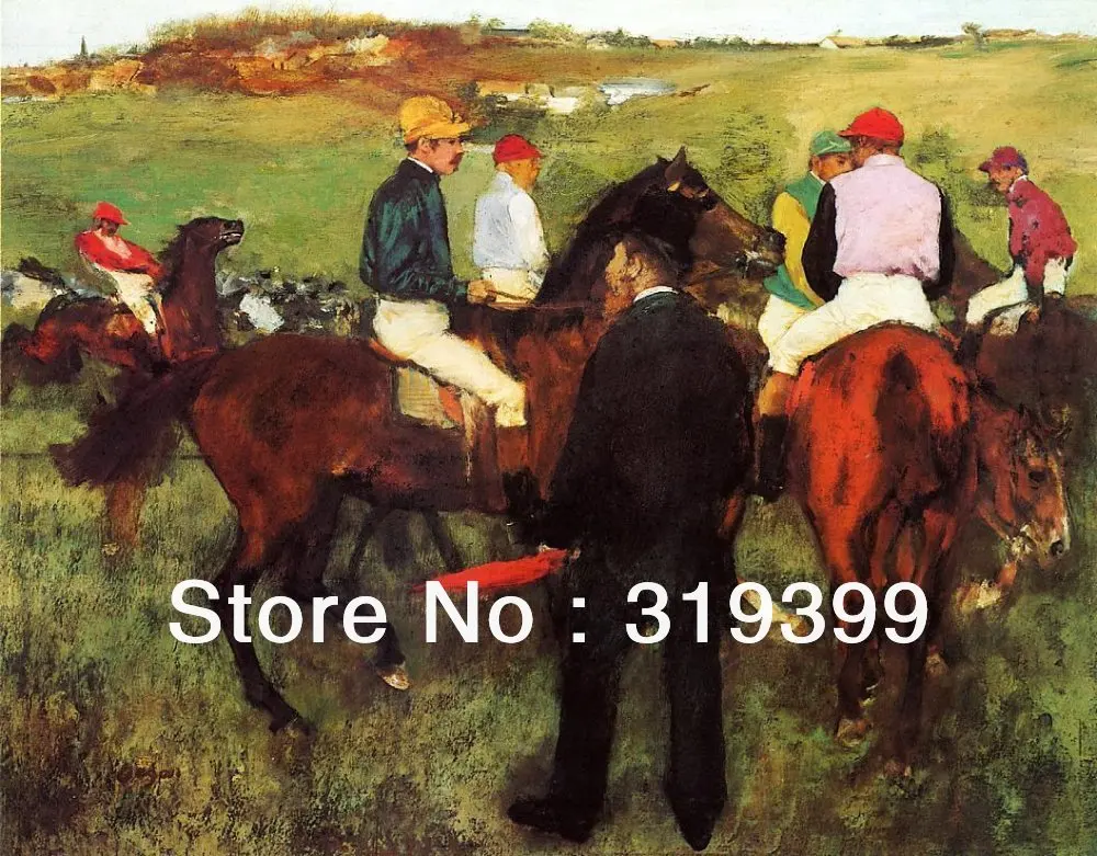 

100% handmade Oil Painting Reproduction on Linen Canvas,Racehorses A by the Sea by edgar degas,Free DHL Shipping