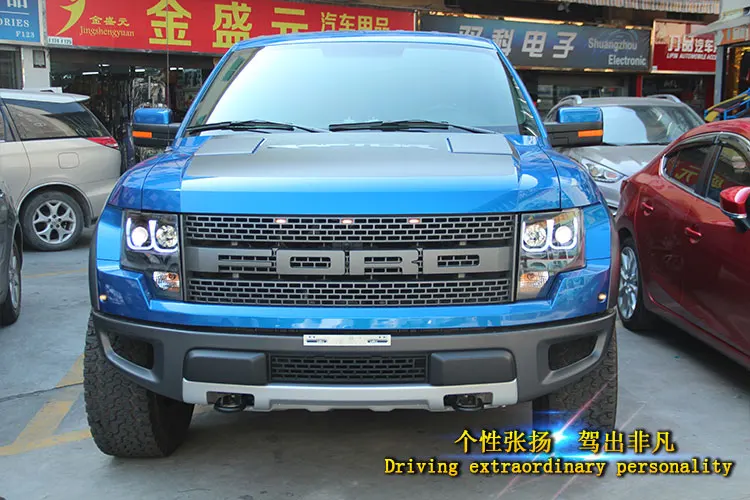 Top new front light car styling for ford F150 headlights 2009-2014 bi xenon lens led high beam H7 xenon head lamps For F150 led drl 5