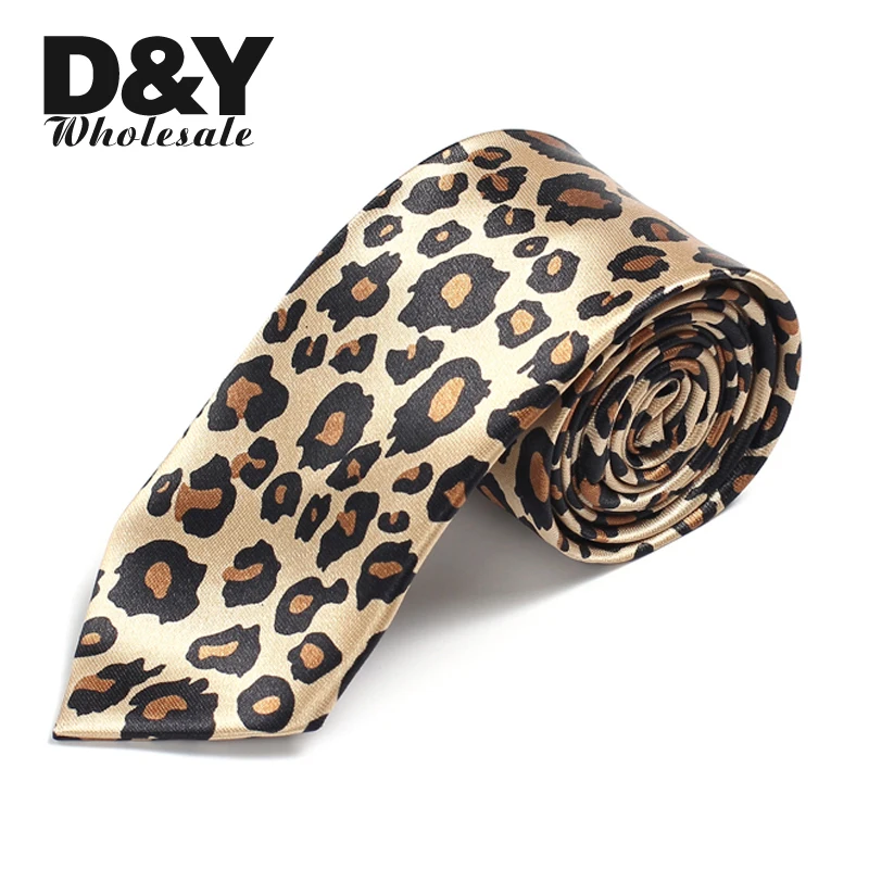

2019 Men Ties New Leopard Printing Men's Neckties Mix Polyester Woven Classic Slim Party Wedding Ties 5cm Neck Ties Gravatas