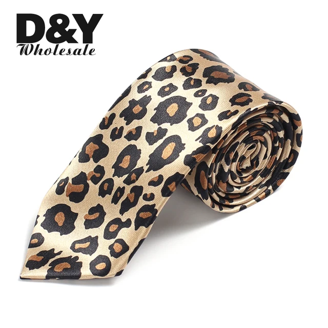 2019 Men Ties New Leopard Printing Men's Neckties Mix Polyester Woven