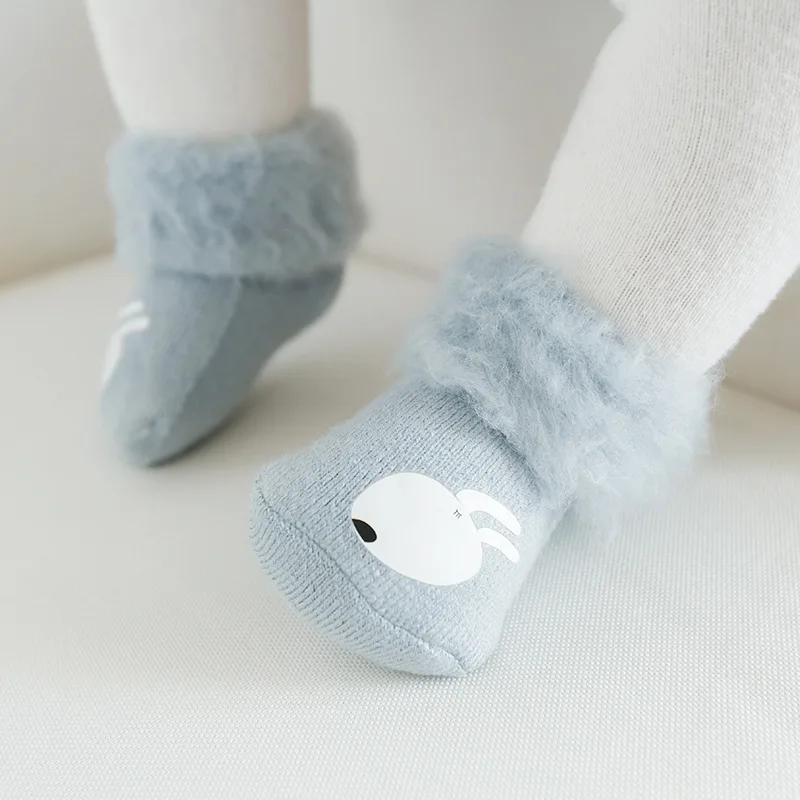 Новые зимние плюшевые теплые носки для малышей, детские носки без пятки с рисунком, детские носки для 0, 1, 3, 5 лет