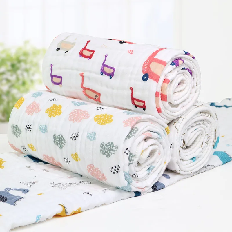 135X180cm Baby blanket breathable Muslin 3 layers Wrap Newborn Bedding