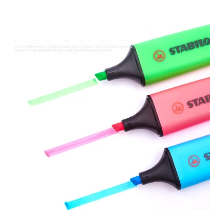 JIANWU 1pc STABILO BOSS 9 color Fluorescent pen Color highlighter pen Marker pen The earliest fluorescent pen in the world