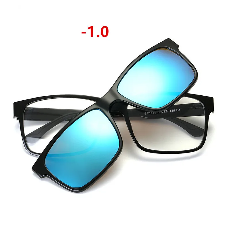 

Fashion Double Lens Myopia Glasses With Sunglasses Lens Brand Designer Prescription Eyeglasses For Women Men -1.0 -2.0 -3.0 -4.0
