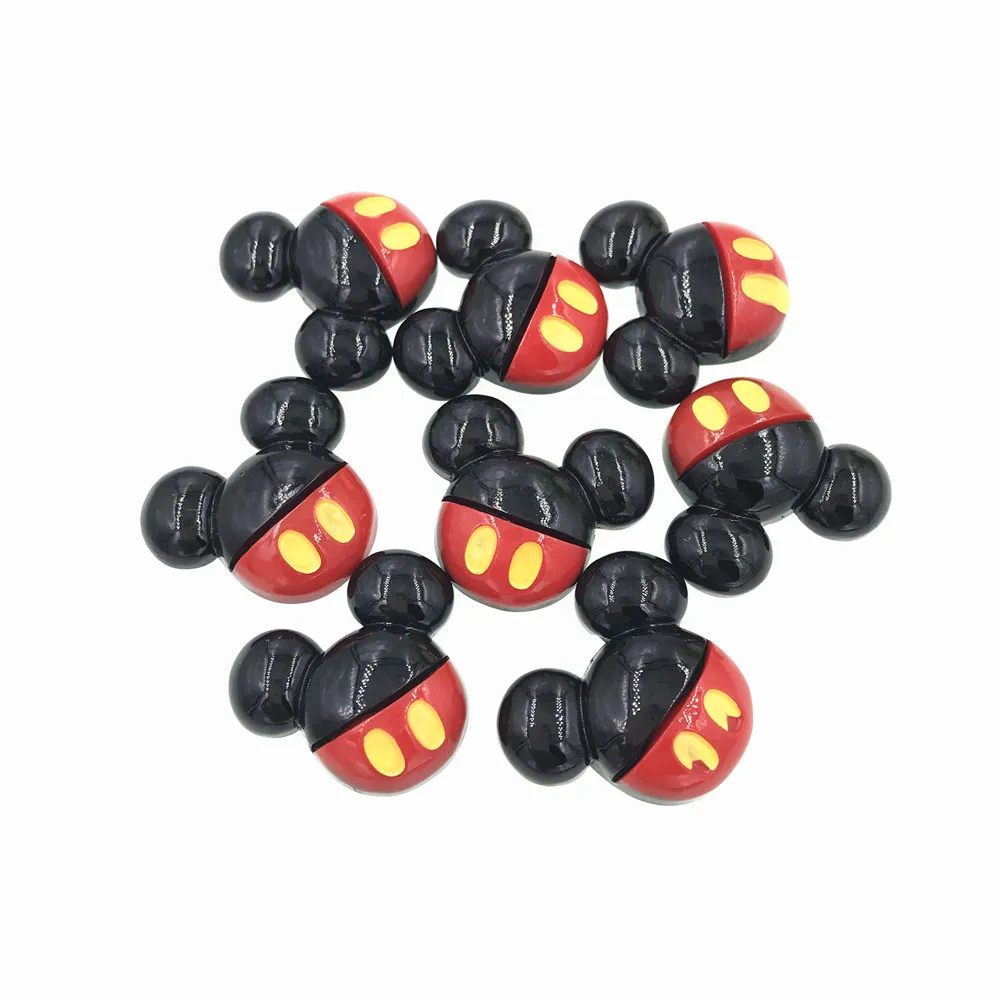 

10Pcs/lot Cartoon Flat Back Resin Cabochon Mouse Head Cabochons Embellishments for Scrapbooking DIY Hair Bow Center Decoration