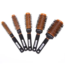 5 Sizes Orange Durable Ceramic Iron Radial Round Comb Hairdressing Brush Salon Styling Barrel Curler Brush Pro Hair Salon Tools