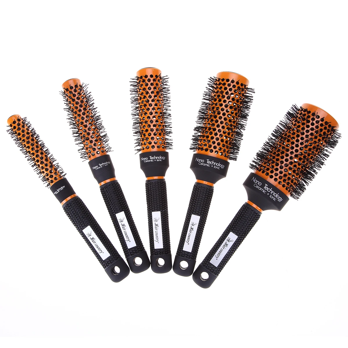 5 Sizes Orange Durable Radial Round Brushes Hairdressing Brush Salon
