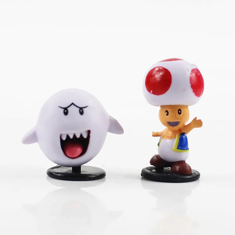 10pcs/set Super Mario Bros Luigi Peach PVC Action Figures Donkey Kong Wario Waluigi Toad Anime Figurines Kids Toys