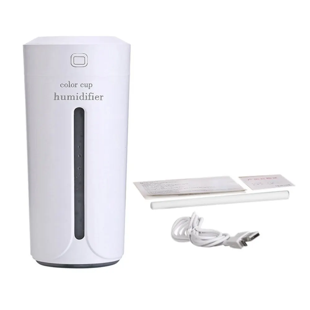 

New 230ML Mini Cup Shape Air Humidifier USB Charging Air Moistener Noiseless Colorful Night Light Mist Maker For Car Home