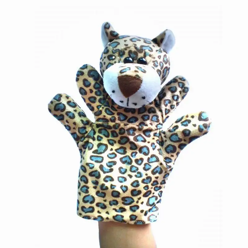 5pcs Baby Kids Toy Cartoon Animal Hand Puppet leopard Story Tell Props