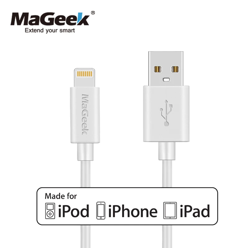

Кабель MaGeek Lightning/USB 1,8 м, длина мобильный телефон футов, сертифицированный MFi, для iPhone Xs Max X 8 7 6 5 iPad 4 iOS 10 11 12