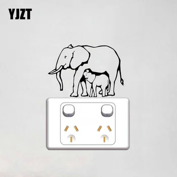 

YJZT Elephant Baby Animal Wall Switch Stickers Vinyl Decal Living Room Decor Fun Cartoon 17SS0224