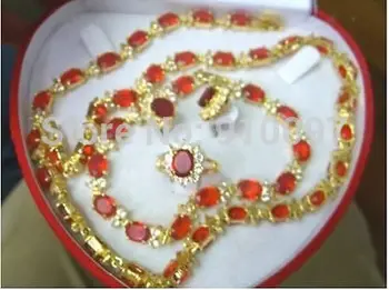 

LHX54013>>Noblest red crystal necklace bracelet earring ring