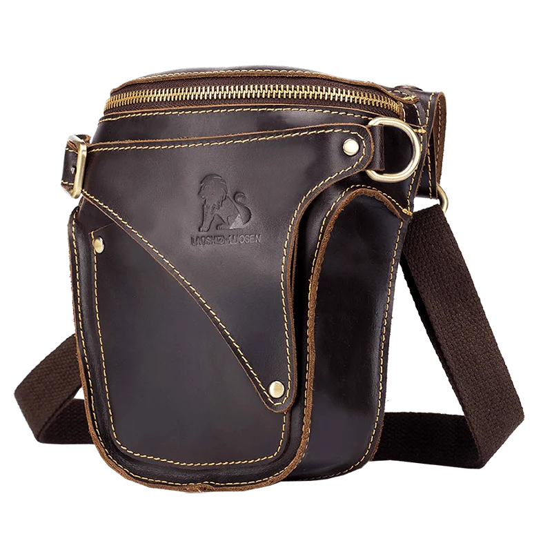 Дизайн бренд локомотив рыцарь Натуральная кожа Мужская сумка для отдыха Tide Leg поясная сумка кожаный чехол для телефона мужской ремень сумка