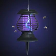 Москитная Солнечная Светодиодная лампа наружная Водонепроницаемая садовая ловушка насекомых