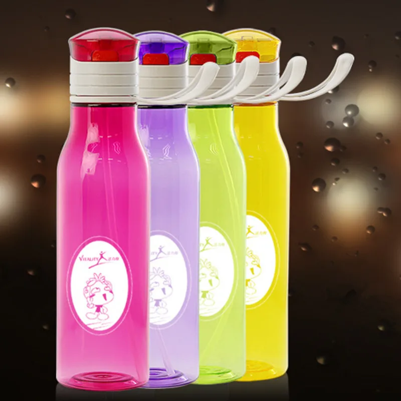 Plastic bottle with straw carton cute water bottle vasos de plastico drinkware portable bottle