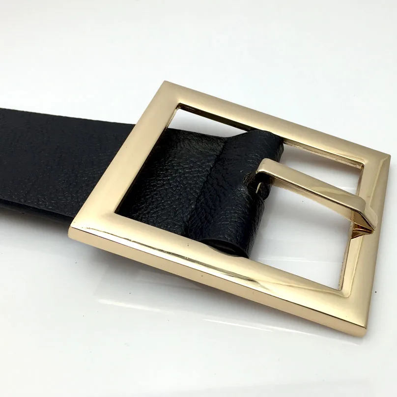 Womens NEW Belts For Jeans Wide Leather Belt Black