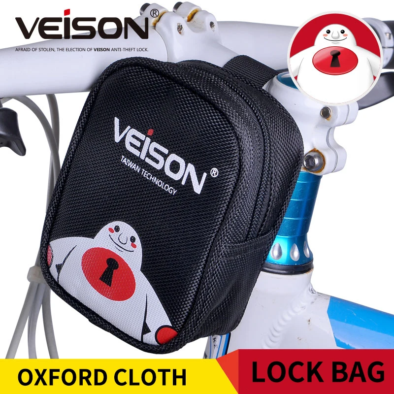

Veison Black-White Bag for Disc Alarm Lock Oxford Cloth Small Lock Bag Hanging on Motorcycle/Bike/Bicycle Multifunctional Bag