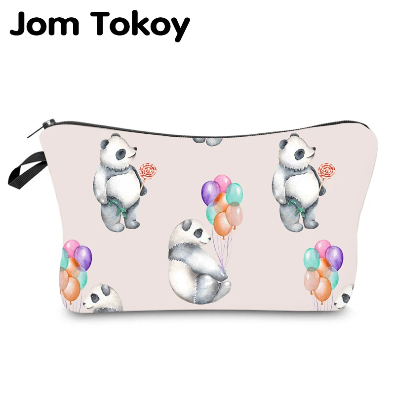Jom Tokoy المياه مقاومة حقيبة تنظيم مستحضرات التجميل حقيبة مستحضرات تجميل الطباعة الباندا التجميل حقيبة أزياء النساء متعددة الوظائف حقيبة التج...