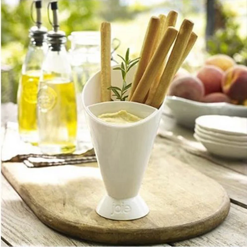 1PC Snack Cone Stand + Remove Sauce Dip Fries Chips Finger Food Salad Cup Holder