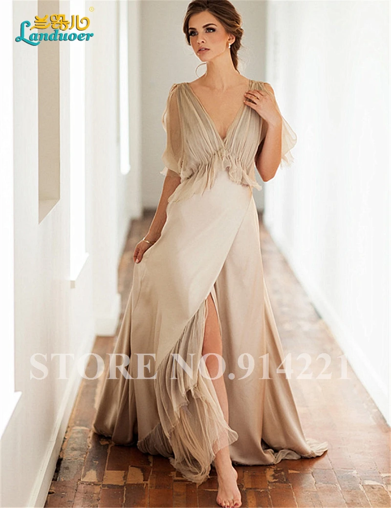 Nuevo vestido de novia playa 2016 de gasa y satén elegante vestido de boda  de bohemia moda sexy playa vestido de novia|bohemian wedding dress|beach  bridal dressbridal dress - AliExpress