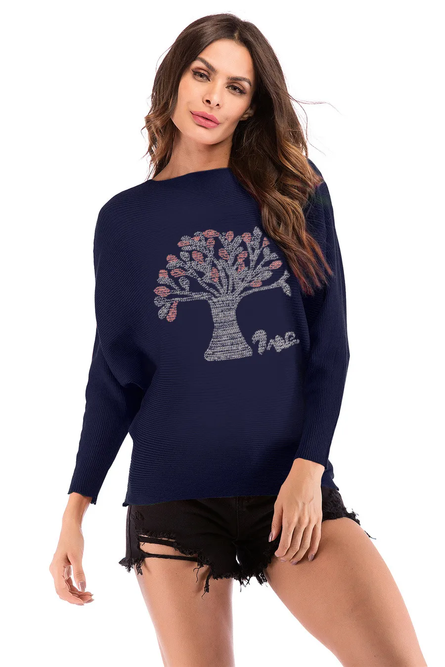 Gladiolus 2018 Autumn Winter Sweater Women Long Sleeve Rhinestone Pattern Slim Knitted Christmas Sweater Women Jumpers Pullover (52)