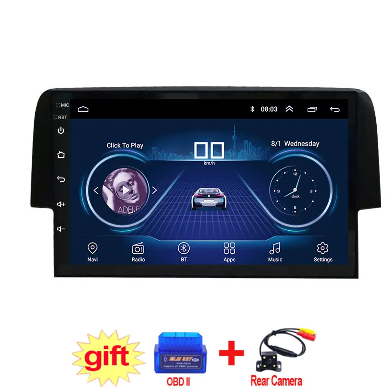

9inch IPS and 2.5D Touch Screen Android 8.1 Car DVD GPS Navigation for Honda civic 2016 2017 2018 Radio Audio Stereo