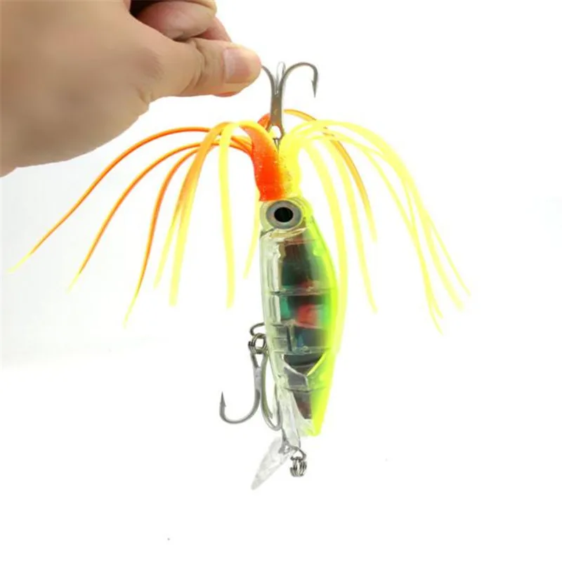 C3 1PCS Octopus Squid Jig Soft Fishing Lure Hook Shrimp Tackle Fish