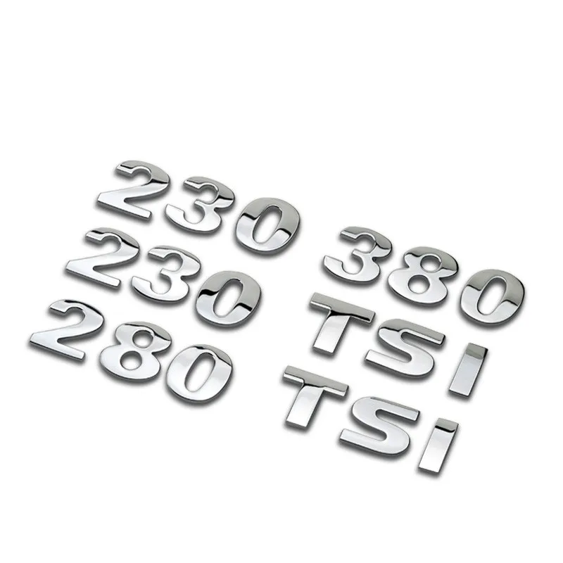 

Chrome ABS 230 280 330 380 TSI Silver Letters Number Car Styling Refitting Trunk Logo Discharge Standard Mark for VW Bora