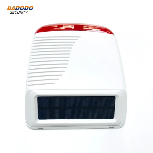outdoor waterproof wireless solar powered strobe siren alarm light