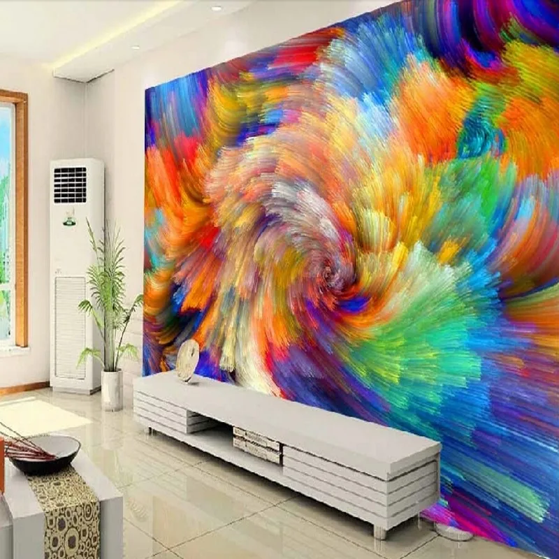 Custom mural Modern fashion Abstract 3D wallpaper color line HD