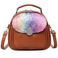 Модные женские туфли разноцветные блестками сумка через плечо, на плечо, сумка для путешествий, сумка для школьников сумка мульти-Функция мини-рюкзак